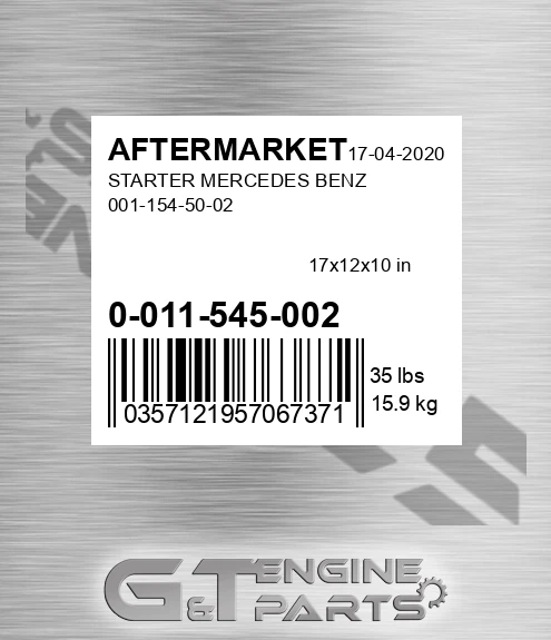0-011-545-002 Starter Mercedes Benz for AFTERMARKET