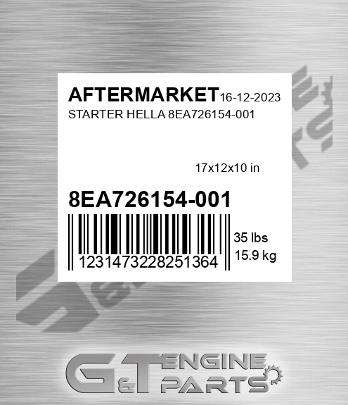 8EA726154-001 Starter Hella 8ea726154-001 for AFTERMARKET