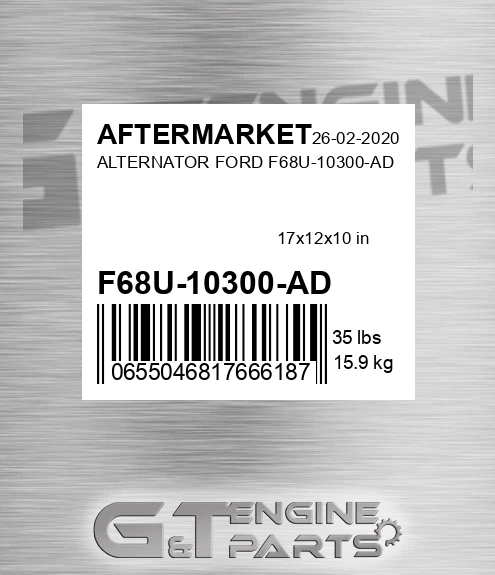 F68U-10300-AD Alternator Ford F68u-10300-ad for AFTERMARKET
