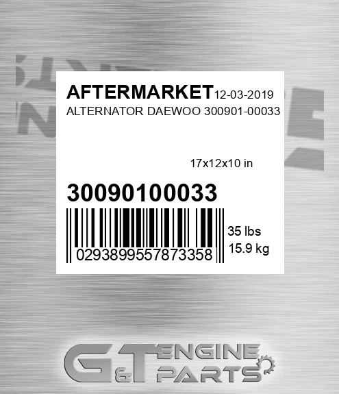 30090100033 Alternator Daewoo