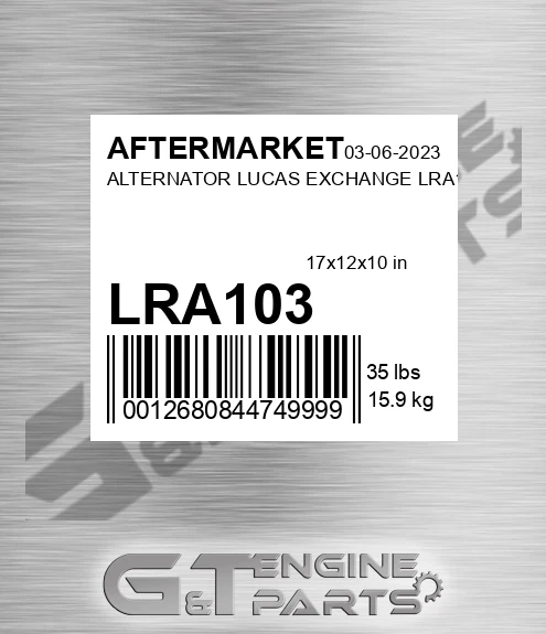 LRA103 Alternator Lucas Exchange
