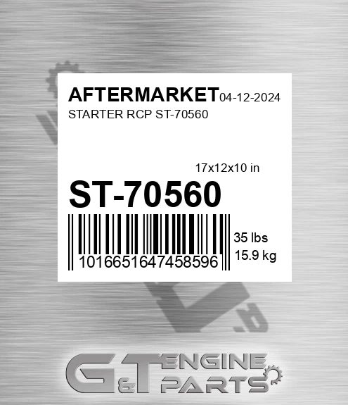 ST-70560 Starter Rcp St-70560 for AFTERMARKET