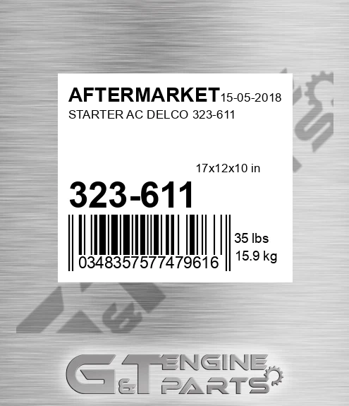 323-611 Starter Ac Delco 323-611 for AFTERMARKET