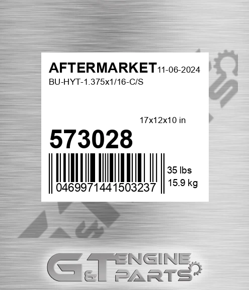 573-028 Bu-hyt-1.375x1/16-c/s for AFTERMARKET
