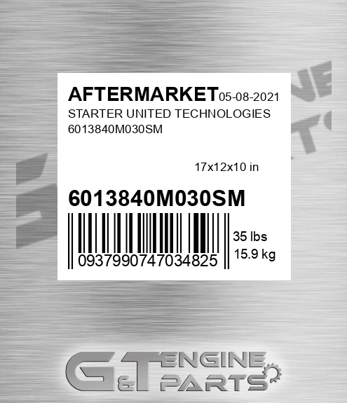 6013840M030SM Starter United Technologies for AFTERMARKET