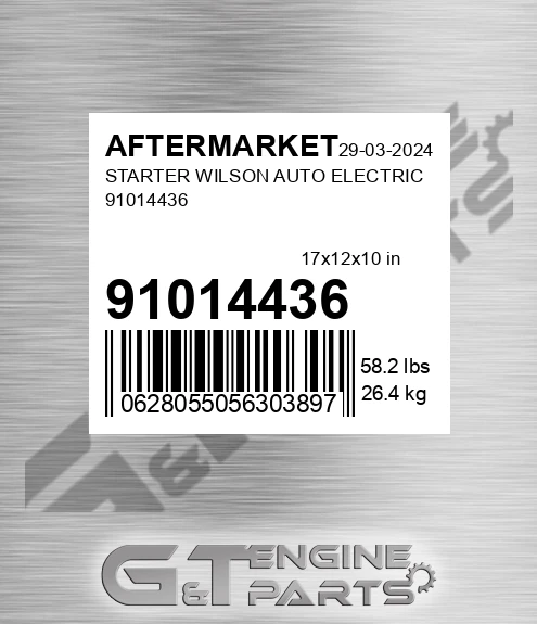 91014436 Starter Wilson Auto Electric 91014436