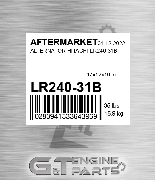 LR240-31B Alternator Hitachi Lr240-31b for AFTERMARKET