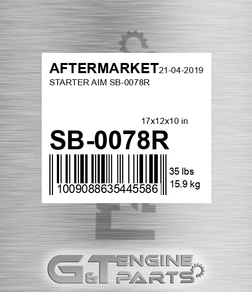 SB-0078R Starter Aim Sb-0078r for AFTERMARKET