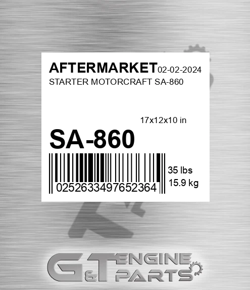 SA-860 Starter Motorcraft Sa-860 for AFTERMARKET