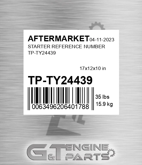 TP-TY24439 Starter Reference Number Tp-ty24439 for AFTERMARKET