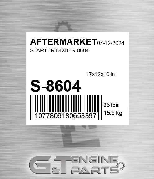 S-8604 Starter Dixie S-8604 for AFTERMARKET