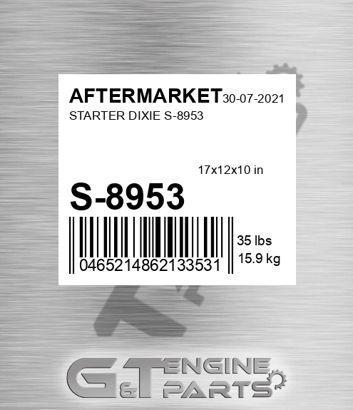 S-8953 Starter Dixie S-8953 for AFTERMARKET
