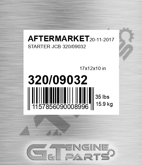 320/09032 Starter Jcb 320/09032 for AFTERMARKET