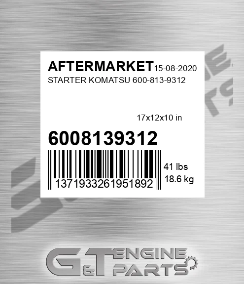 6008139312 Starter Komatsu for AFTERMARKET