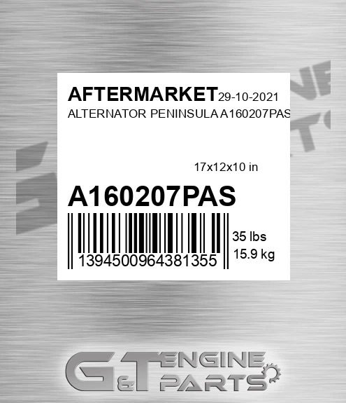 A160207PAS Alternator Peninsula