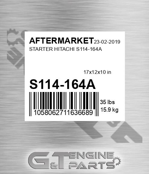 S114-164A Starter Hitachi S114-164a for AFTERMARKET