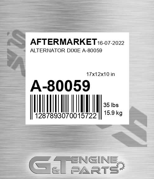 A-80059 Alternator Dixie A-80059 for AFTERMARKET