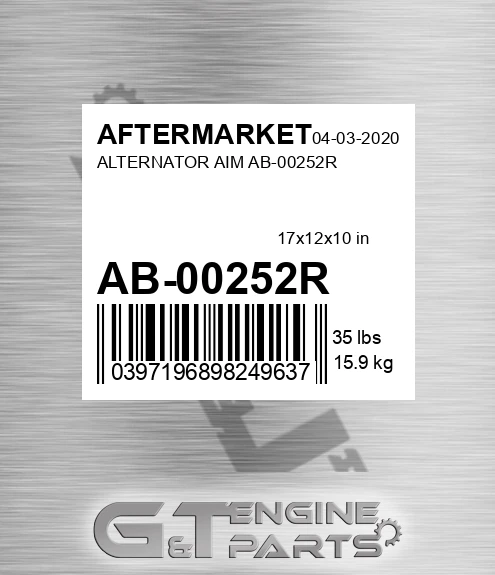 AB-00252R Alternator Aim Ab-00252r for AFTERMARKET