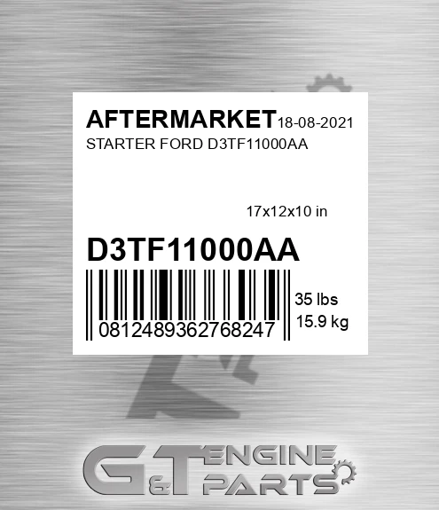 D3TF11000AA Starter Ford D3tf11000aa for AFTERMARKET