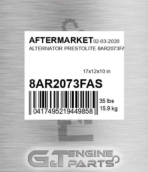 8AR2073FAS Alternator Prestolite for AFTERMARKET
