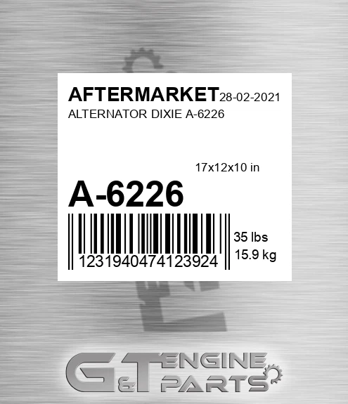 A-6226 Alternator Dixie A-6226 for AFTERMARKET