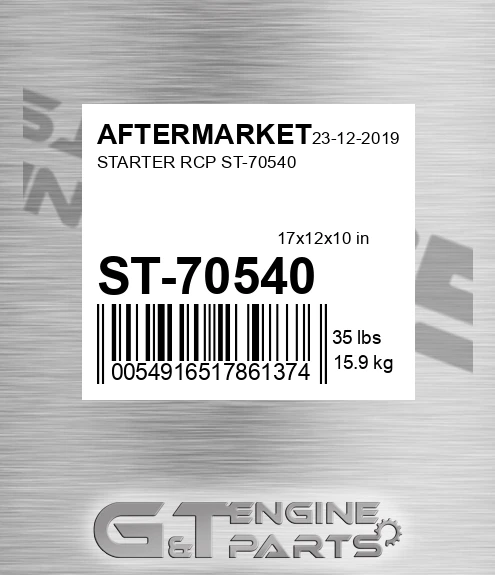 ST-70540 Starter Rcp St-70540 for AFTERMARKET