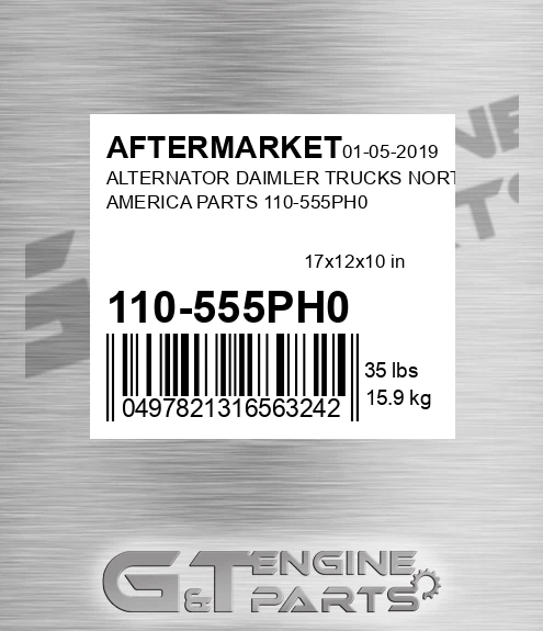 110-555PH0 Alternator Daimler Trucks North America Parts 110-555ph0 for AFTERMARKET
