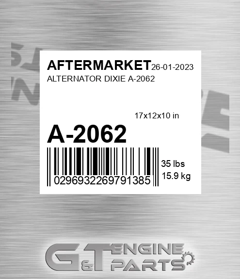 A-2062 Alternator Dixie A-2062 for AFTERMARKET