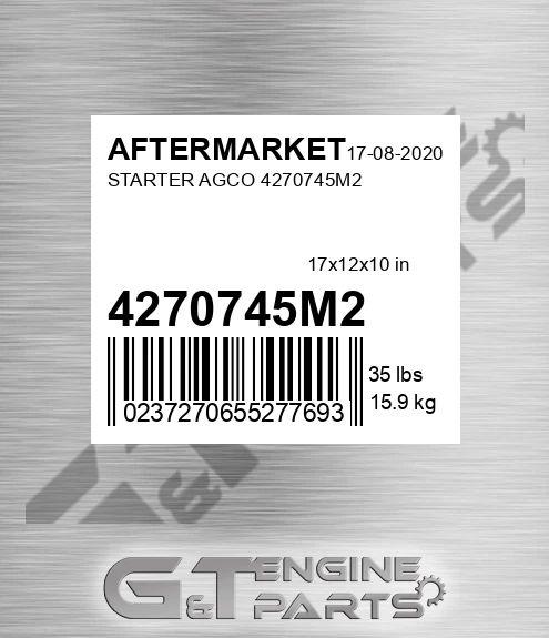 4270745M2 Starter Agco for AFTERMARKET