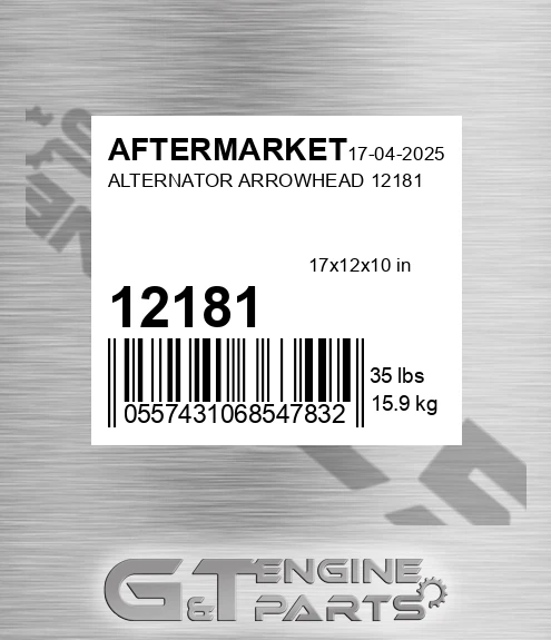 12181 Alternator Arrowhead