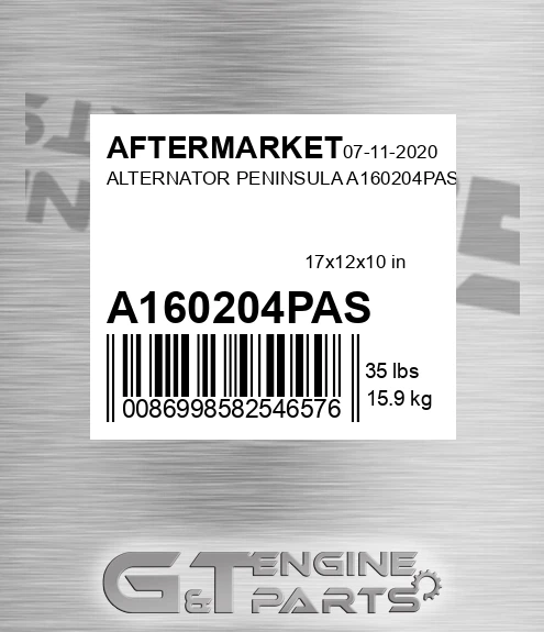 A160204PAS Alternator Peninsula