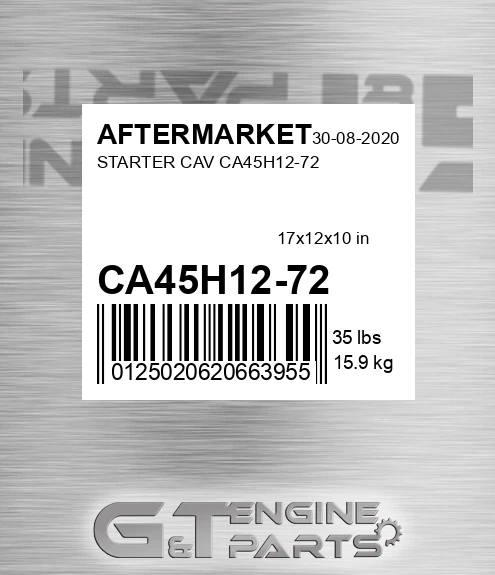 CA45H12-72 Starter Cav Ca45h12-72 for AFTERMARKET