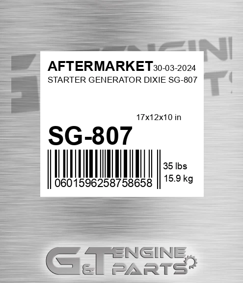 SG-807 Starter Generator Dixie Sg-807 for AFTERMARKET