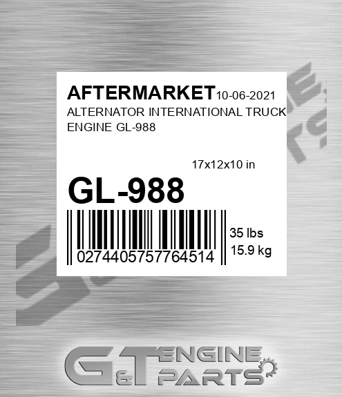 GL-988 Alternator International Truck & Engine Gl-988 for AFTERMARKET