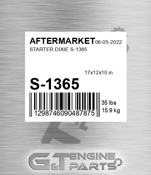 S-1365 Starter Dixie S-1365