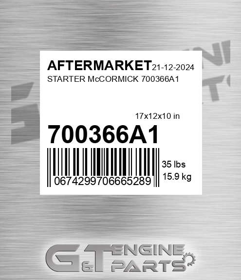 700366A1 Starter Mccormick for AFTERMARKET