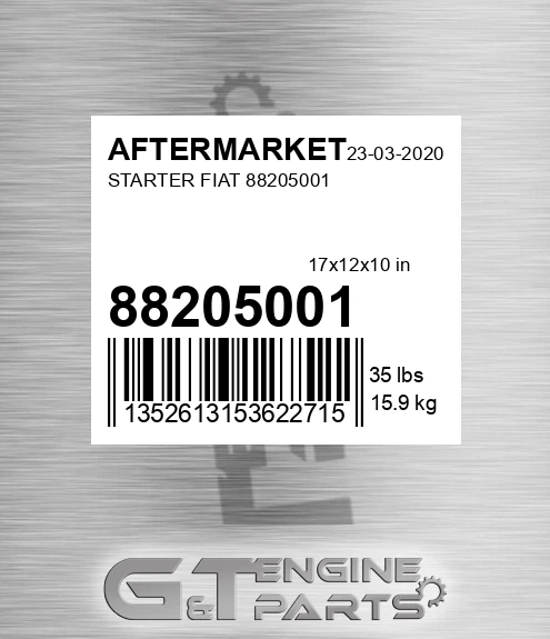 88205001 Starter Fiat for AFTERMARKET