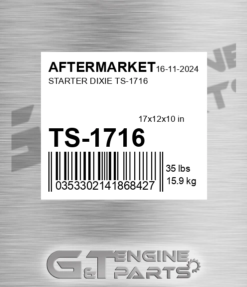 TS-1716 Starter Dixie Ts-1716 for AFTERMARKET