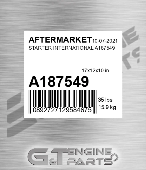 A187549 Starter International for AFTERMARKET