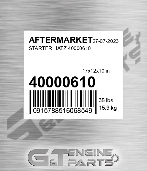 40000610 Starter Hatz for AFTERMARKET
