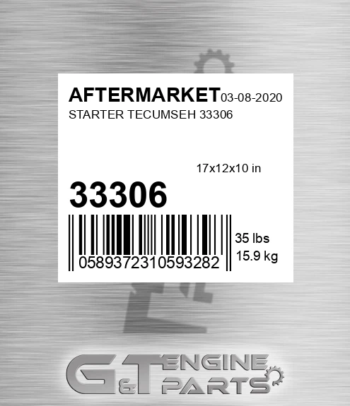 33306 Starter Tecumseh for AFTERMARKET