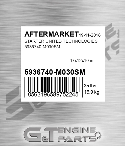5936740-M030SM Starter United Technologies 5936740-m030sm for AFTERMARKET