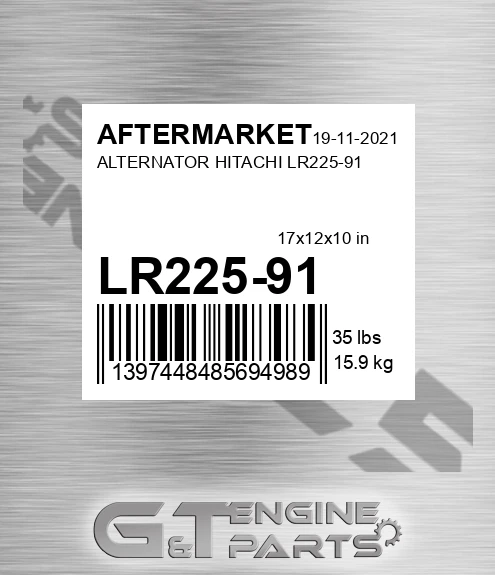 LR225-91 Alternator Hitachi Lr225-91 for AFTERMARKET