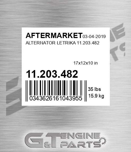 11.203.482 Alternator Letrika 11.203.482 for AFTERMARKET