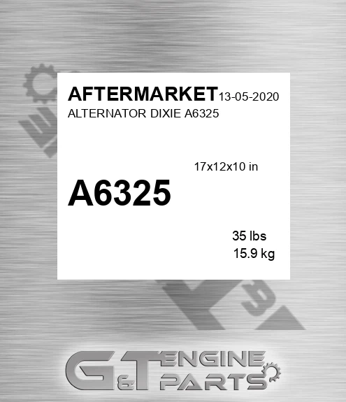A6325 Alternator Dixie A6325 for AFTERMARKET