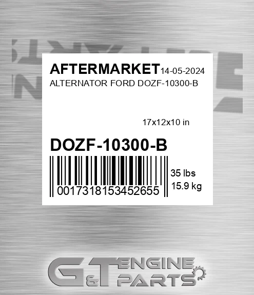 DOZF-10300-B Alternator Ford Dozf-10300-b for AFTERMARKET