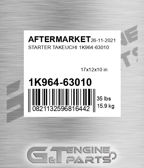 1K964-63010 Starter Takeuchi 1k964-63010 for AFTERMARKET