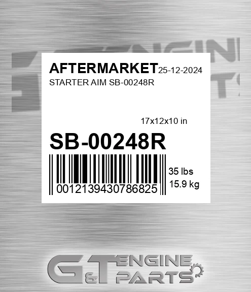 SB-00248R Starter Aim Sb-00248r for AFTERMARKET