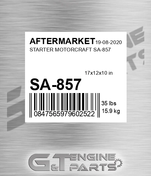 SA-857 Starter Motorcraft Sa-857 for AFTERMARKET