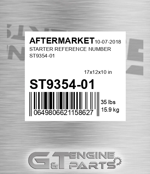 ST9354-01 Starter Reference Number St9354-01 for AFTERMARKET